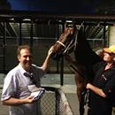 David Russo with his horse Inventive after a brilliant win at Canterbury David Russo with his horse Inventive after a brilliant win at Canterbury